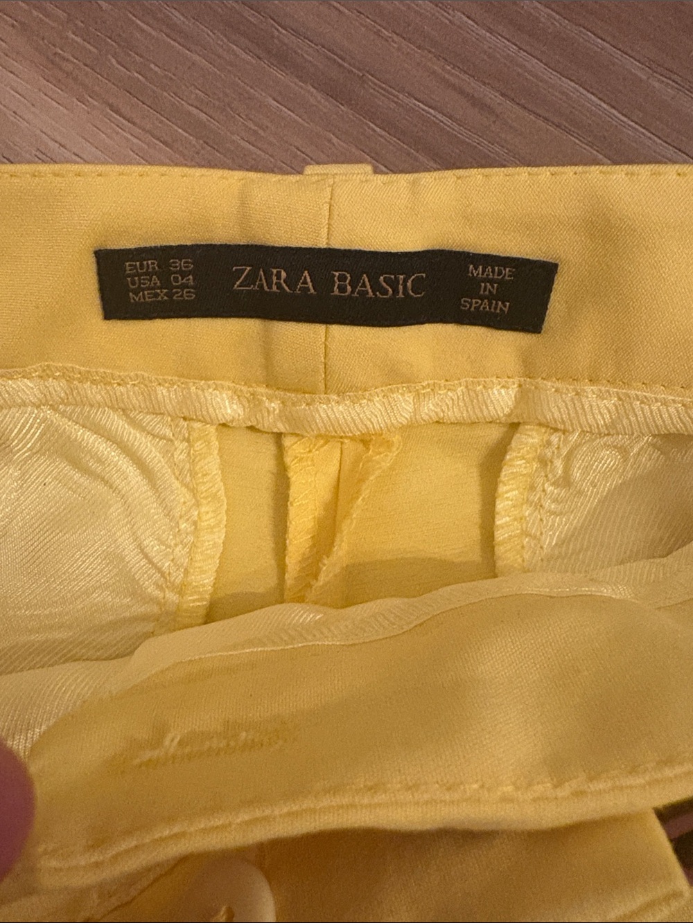 Zara Basic Yellow Women's Pants - Picture 2 of 2